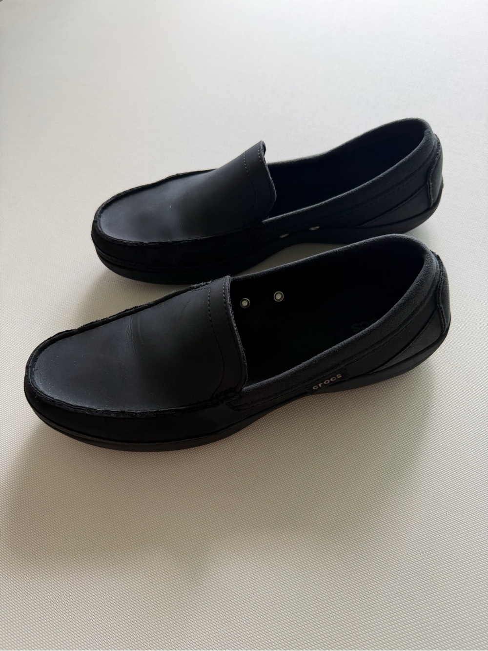 CROCS Men’s Black Slip-On Loafers — Classic Casual